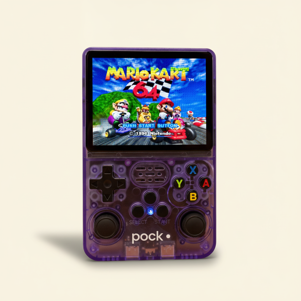 POCK ONE purple retro games console