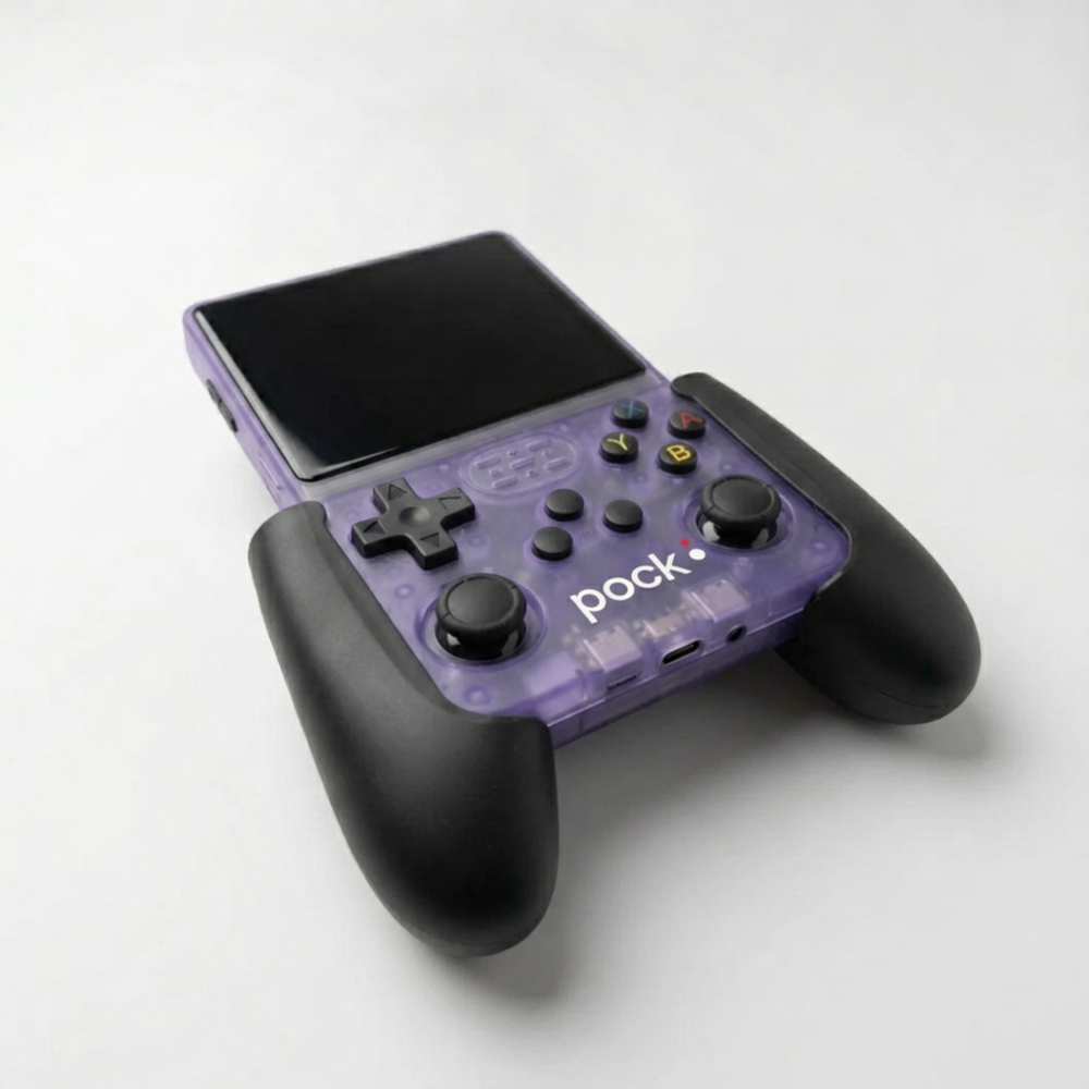 POCK ONE console in ergonomic grip, angled